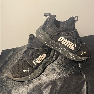 Puma Kids Black Mesh Sneakers